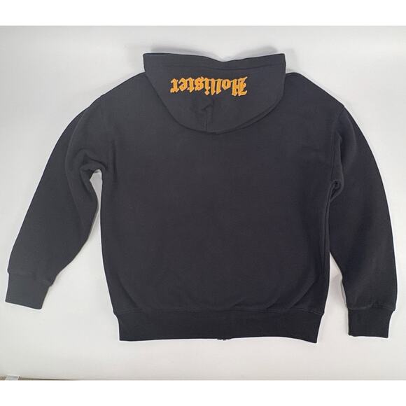 Y2K Hollister Hoodie Mens S Black Skater Street Grunge Hooded Sweatshirt Punk 90 - Picture 9 of 9